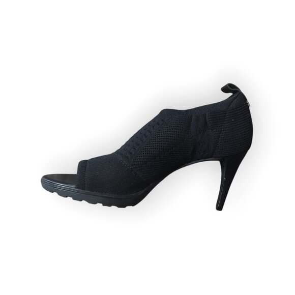 Calvin Klein "Massey" Women's Peep-Toe Bootie Heels Fabric Stretch Black Size 5 - Picture 2 of 8